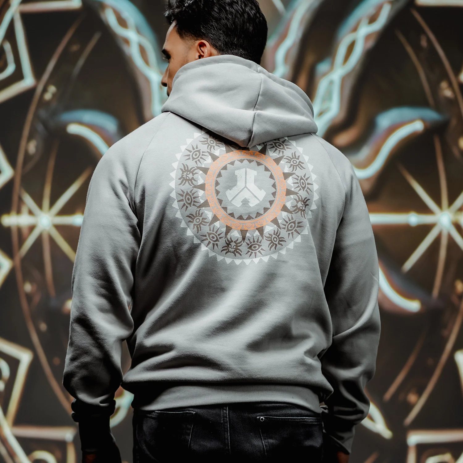 Defqon.1 Sacred Oath Misty Grey oversized Hoodie - Image 4